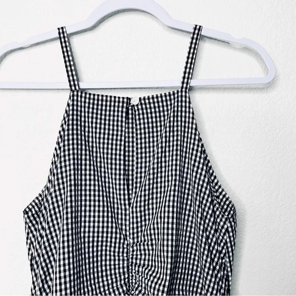TOIT VOLANT Jurancon Dress Black & White Gingham Midi Sleeveless - Picture 13 of 16